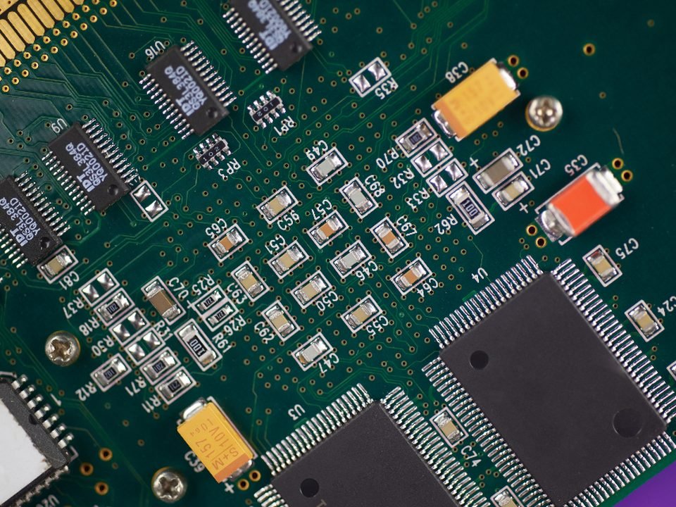 Close-up of a printed circuit board