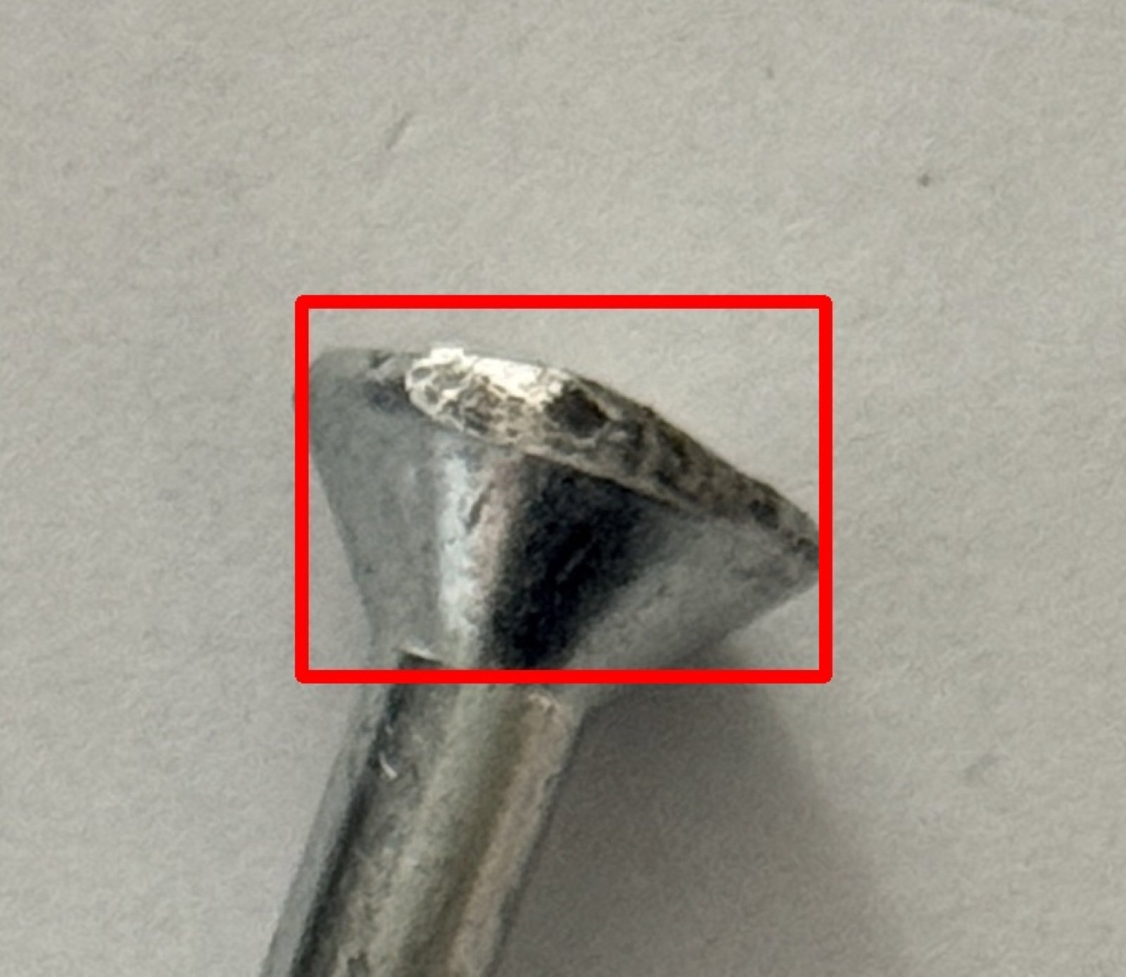 Rejected — whole head boxed — Teaches the shape of a head, not a scratch.